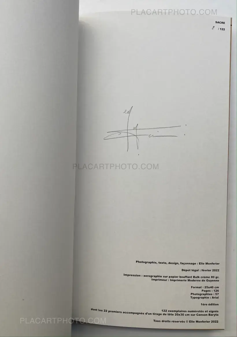 SACRE (SPECIAL EDT OF 22 COPIES WITH PRINT)