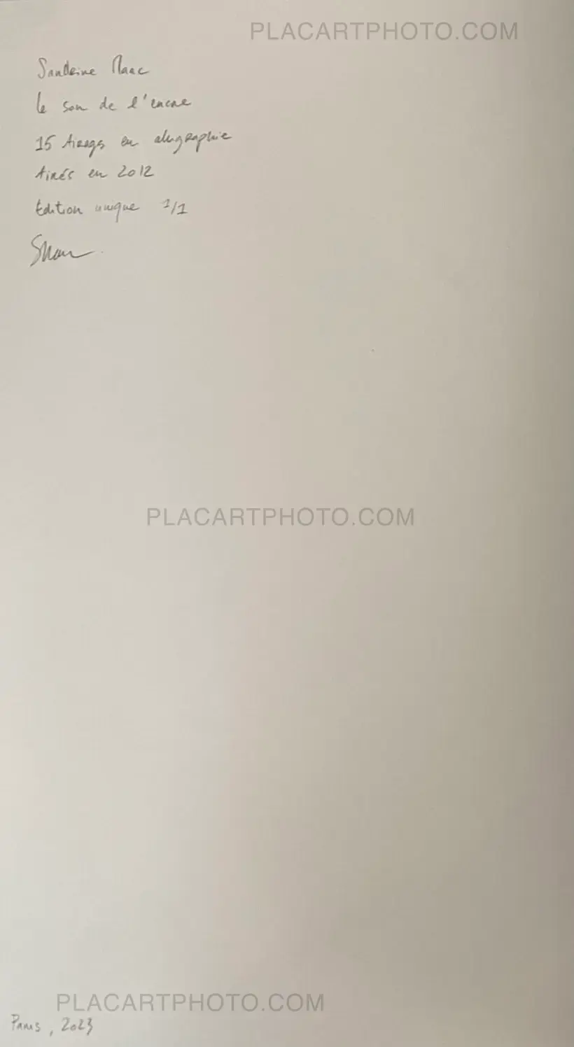 Le son de l'encre (UNIQUE, numbered and signed)