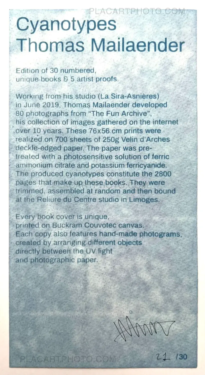 CYANOTYPES (Unique, signed and numbered)